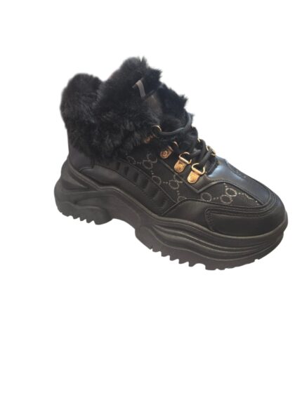 Cozy Monogram Faux-Fur Chunky Trainer