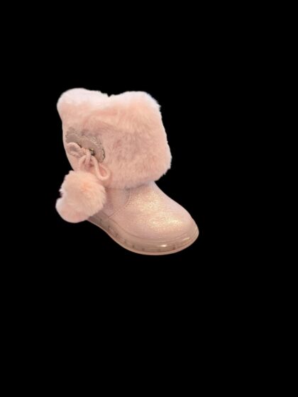 Sparkle Faux-Fur Pom Toddler Boot